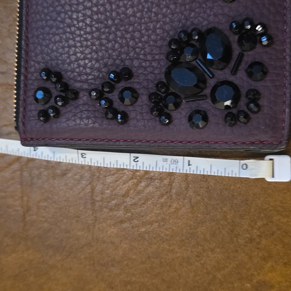 Kate Spade Dark Purple Wristlet with Black Embellishments - Picture 8 of 9